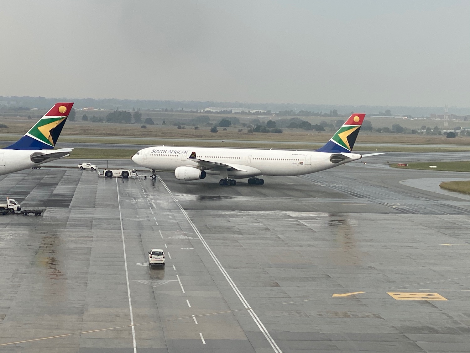 a large airplane on a runway