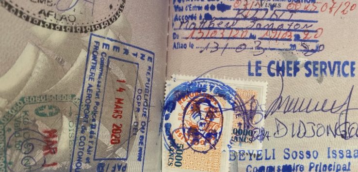 a passport with stamps and stamps