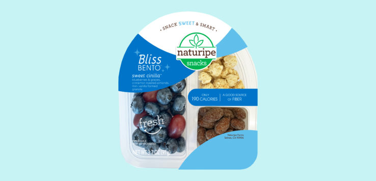 a package of snacks with blueberries and almonds