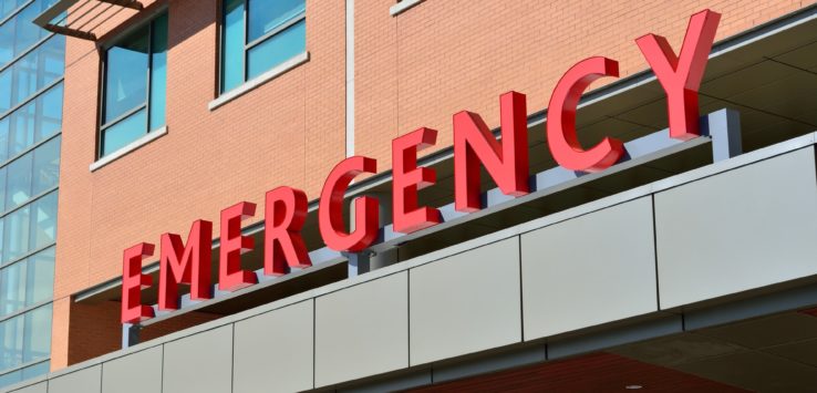 a red sign on a building