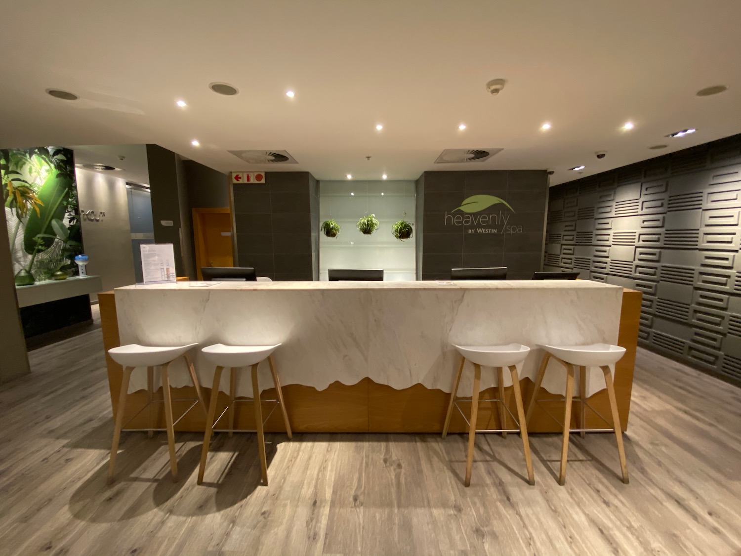 a reception desk in a room