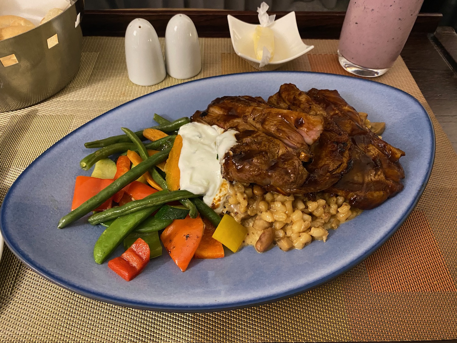 a plate of food on a table