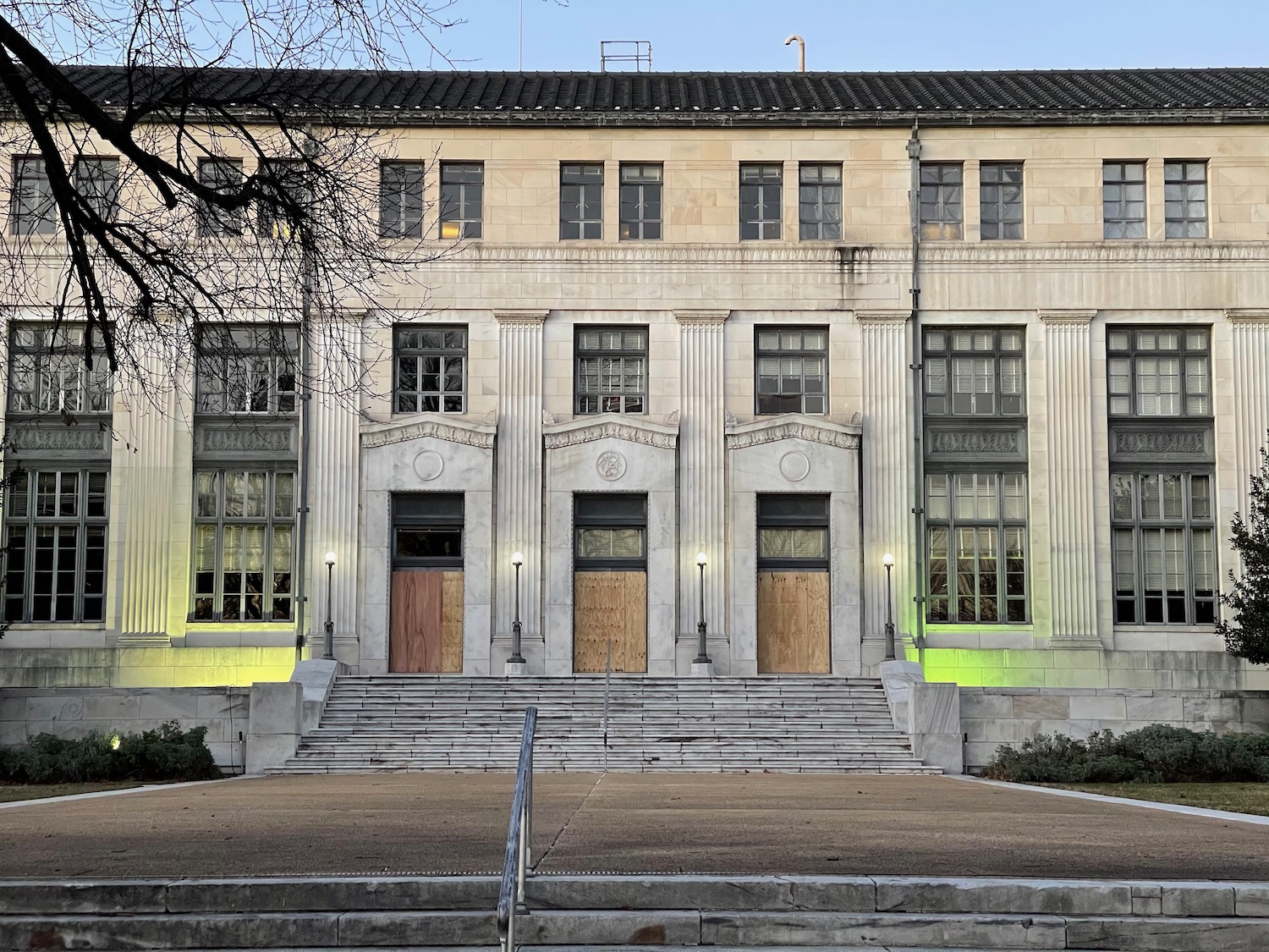 a building with stairs and steps