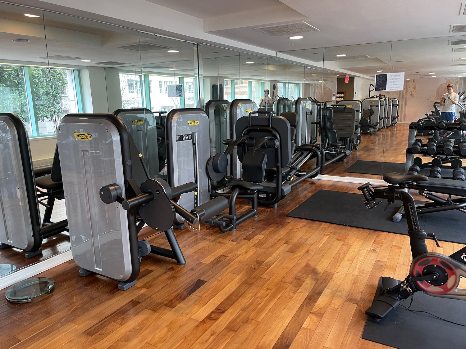 a room with exercise equipment