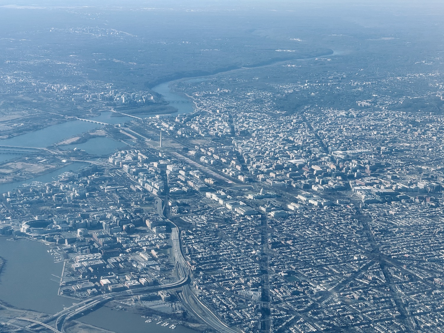 an aerial view of a city