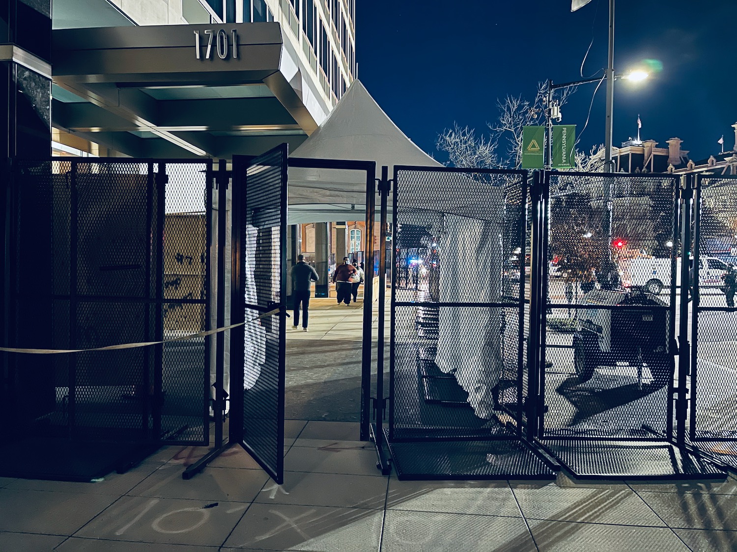 a gated entrance to a building