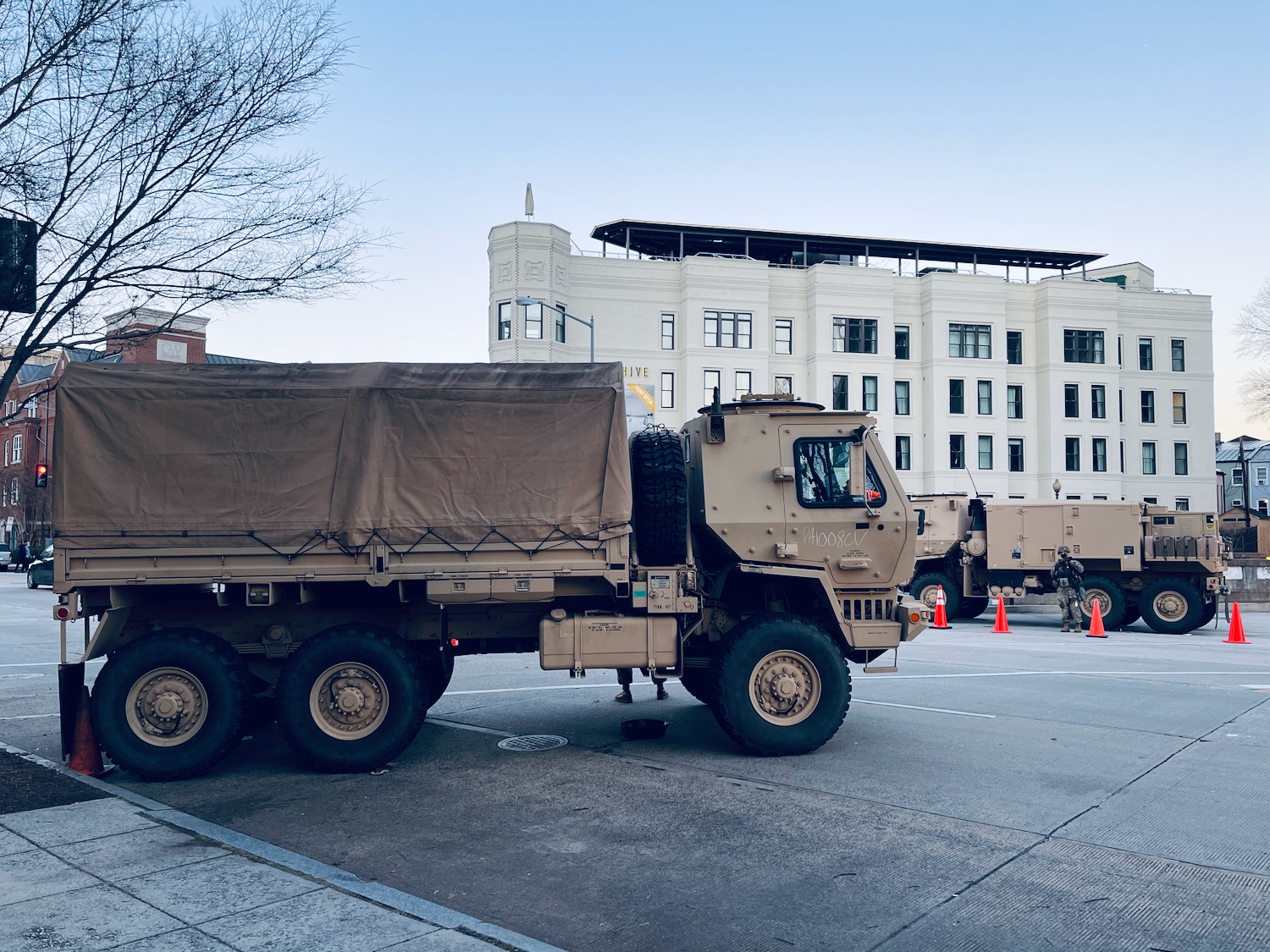 a large truck parked on a street