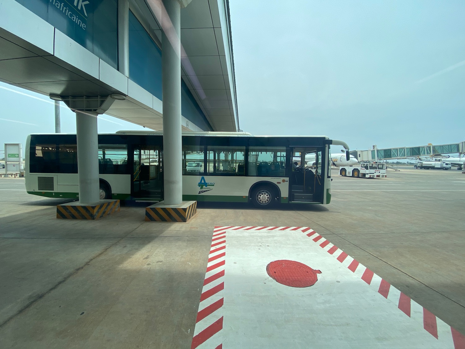 a bus parked at a terminal