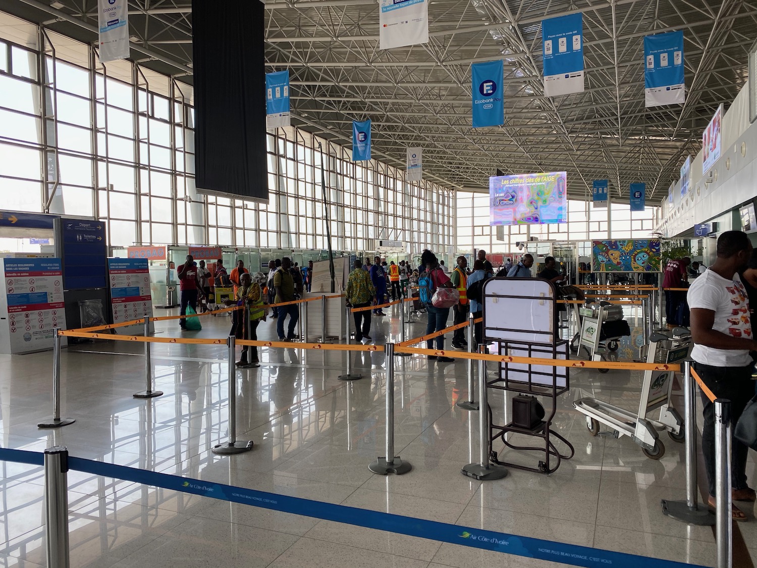 people in a large airport