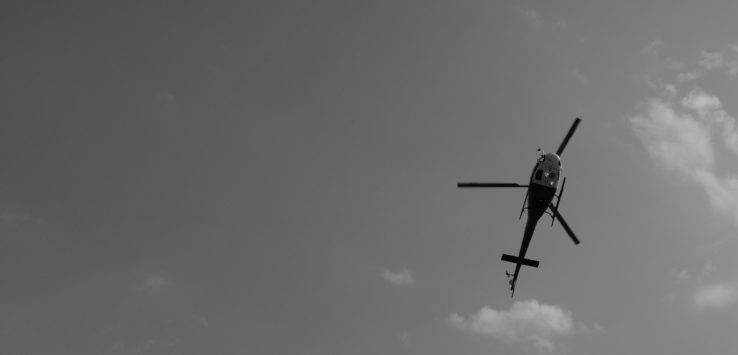 a helicopter flying in the sky