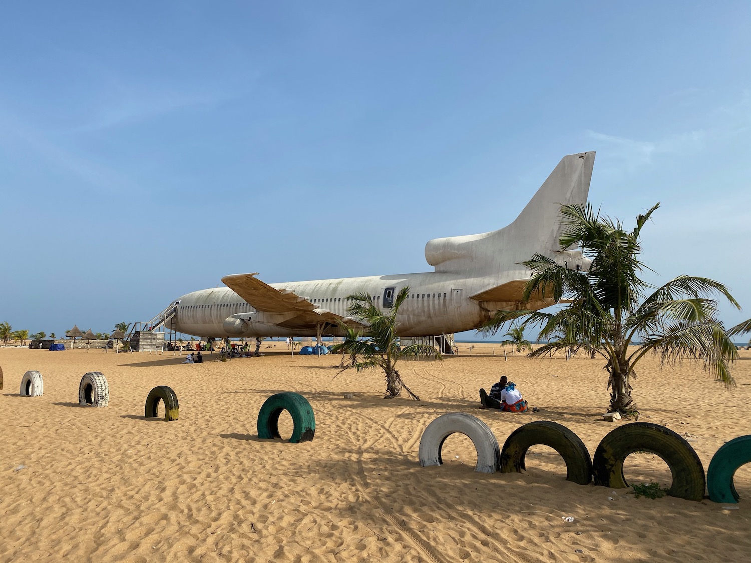 an airplane on the beach