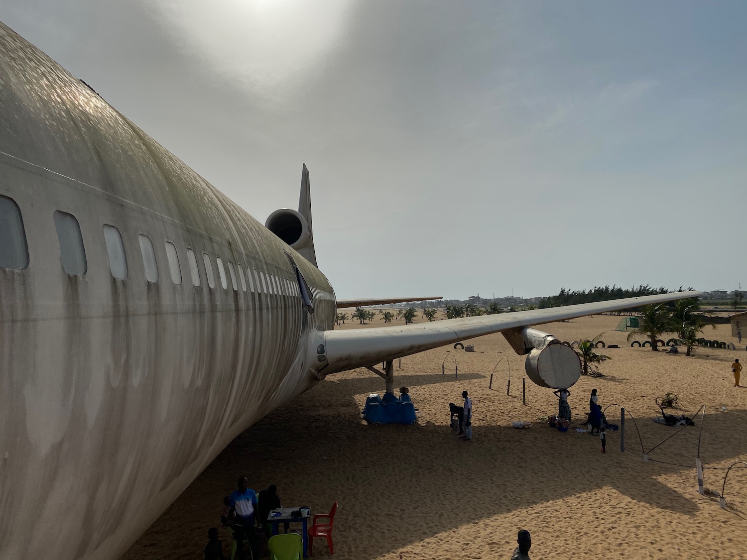 a plane on the sand