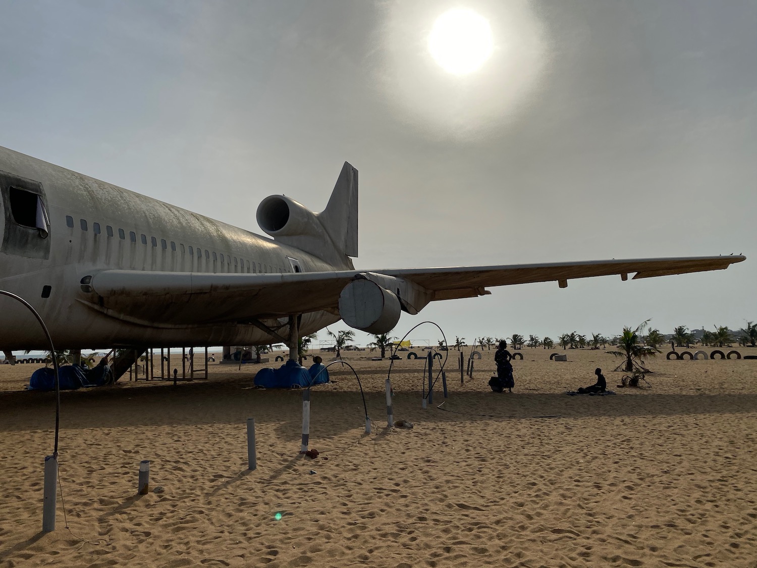 a plane on the sand