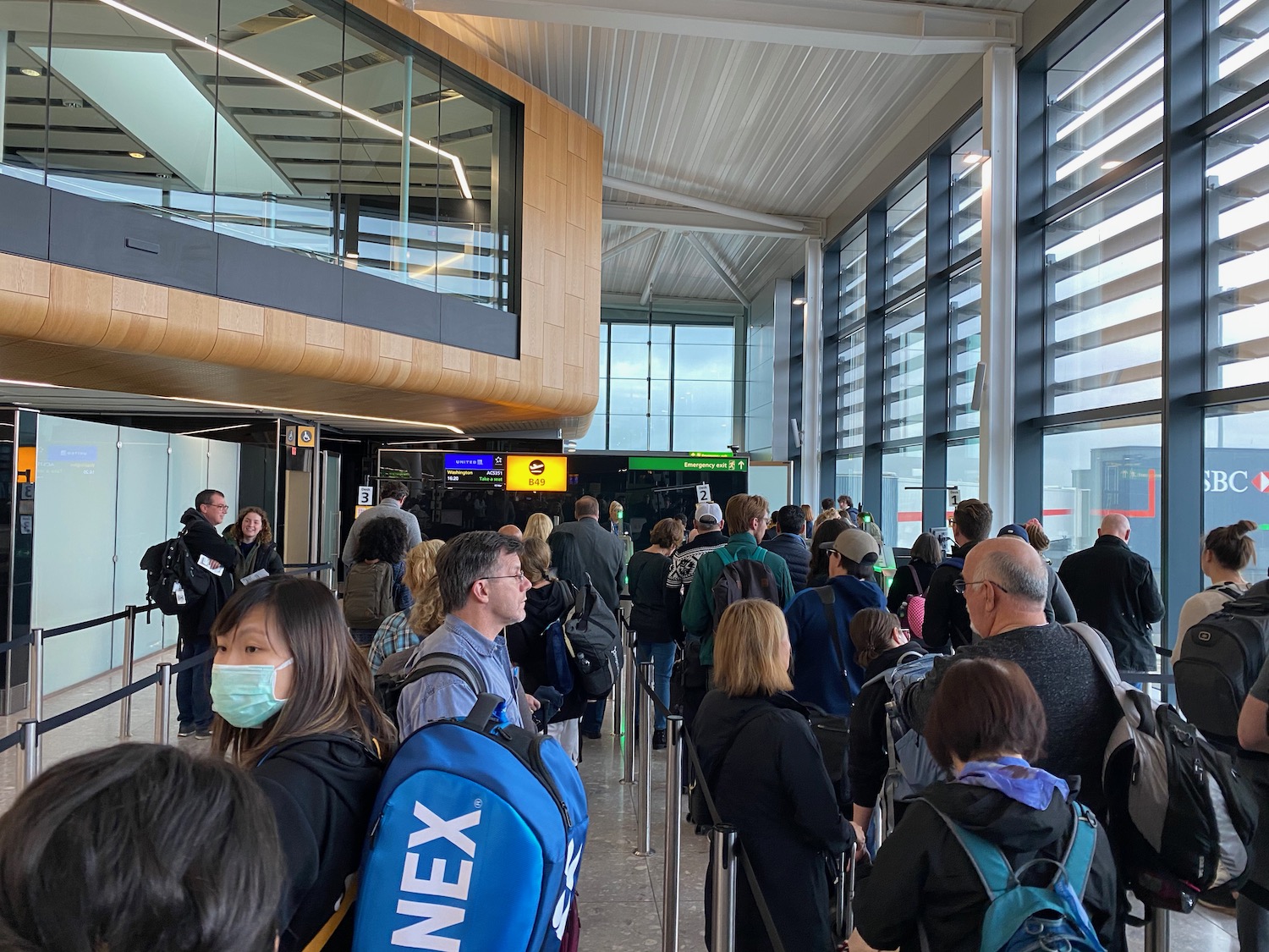 a group of people in a terminal