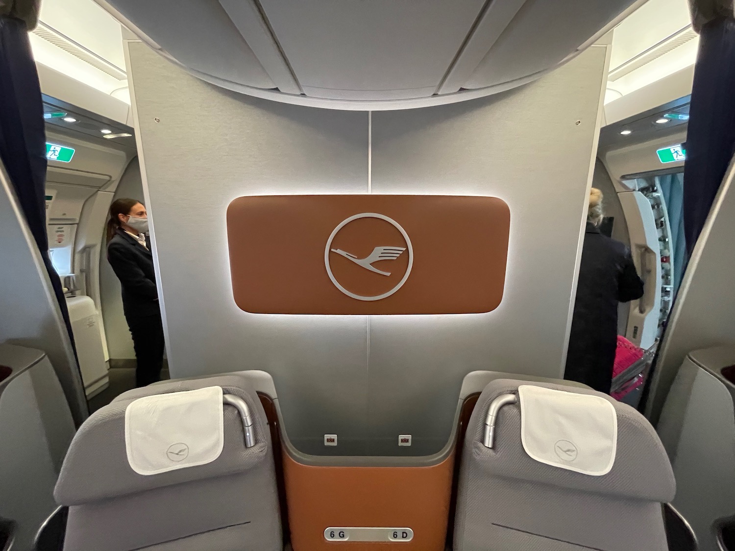 a seat in an airplane