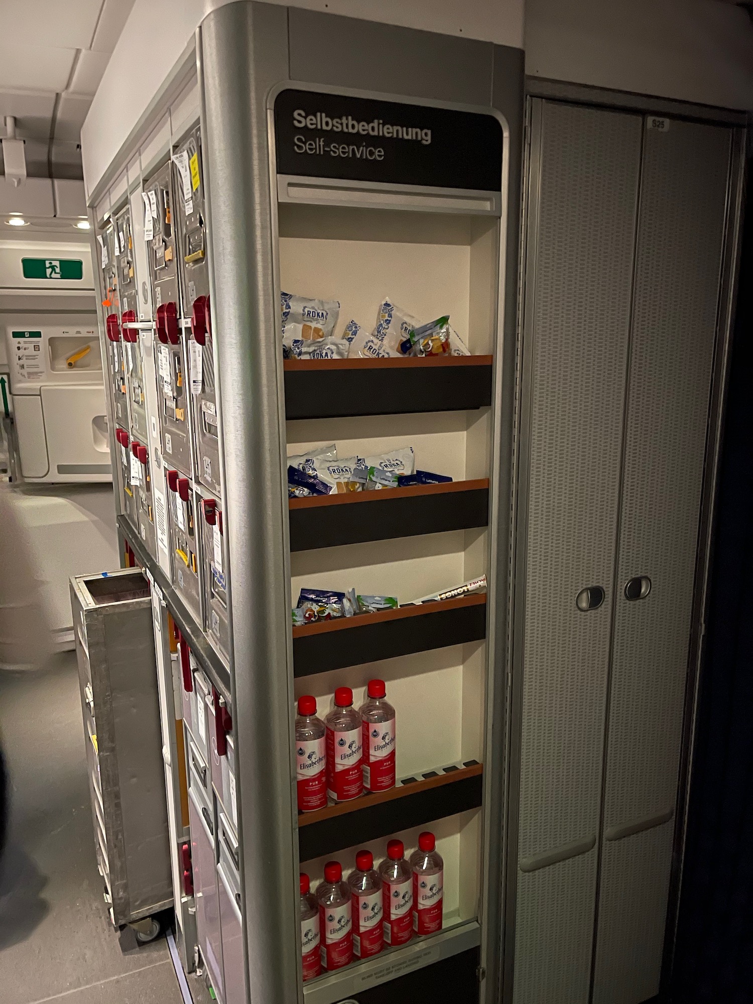 a locker with shelves full of items