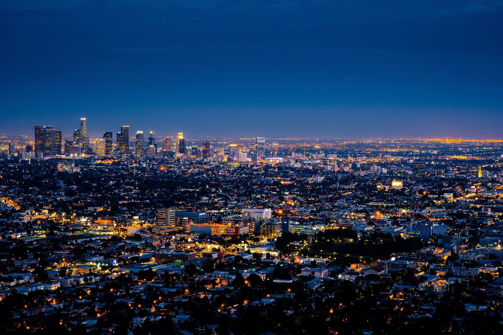 a city at night with lights