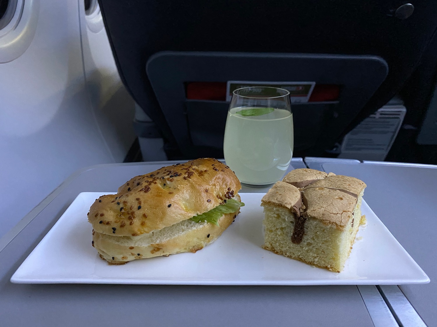 a plate of food on a tray