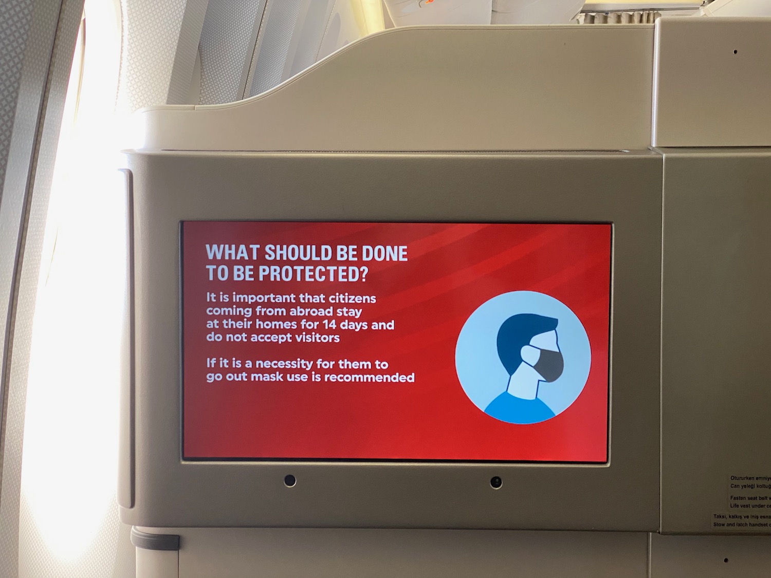 a sign on a plane