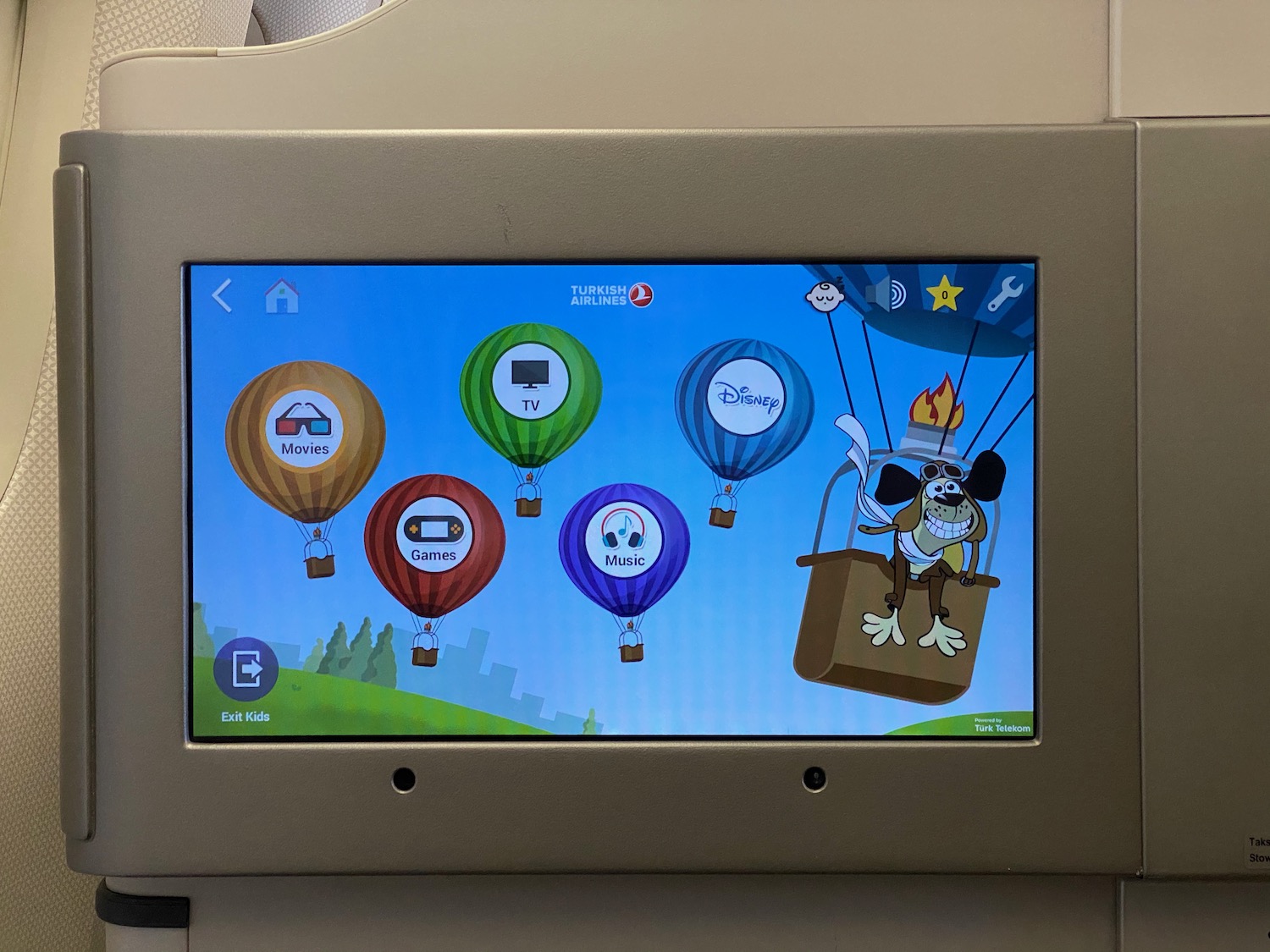 a screen with cartoon characters on it