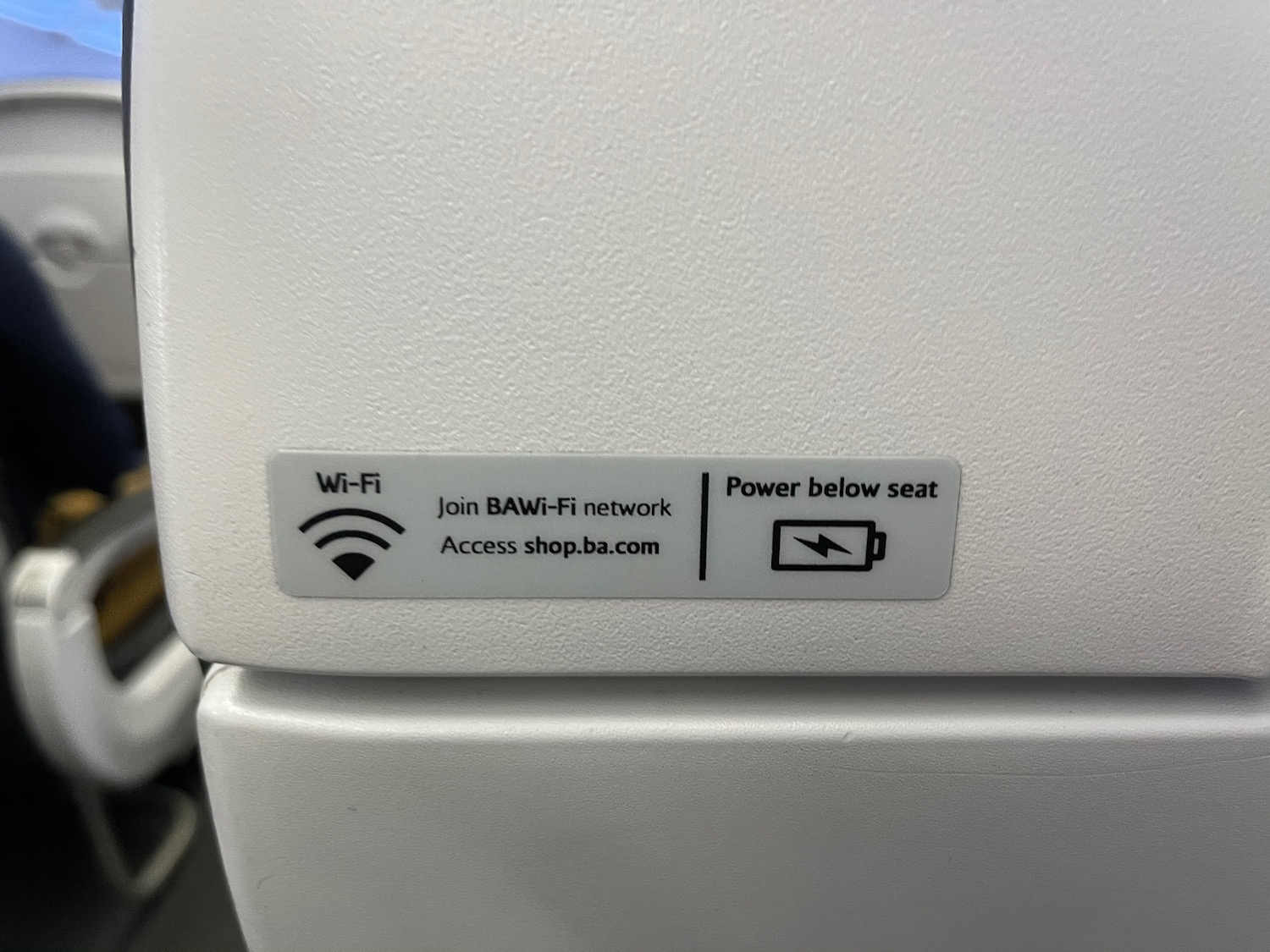 a sticker on a seat