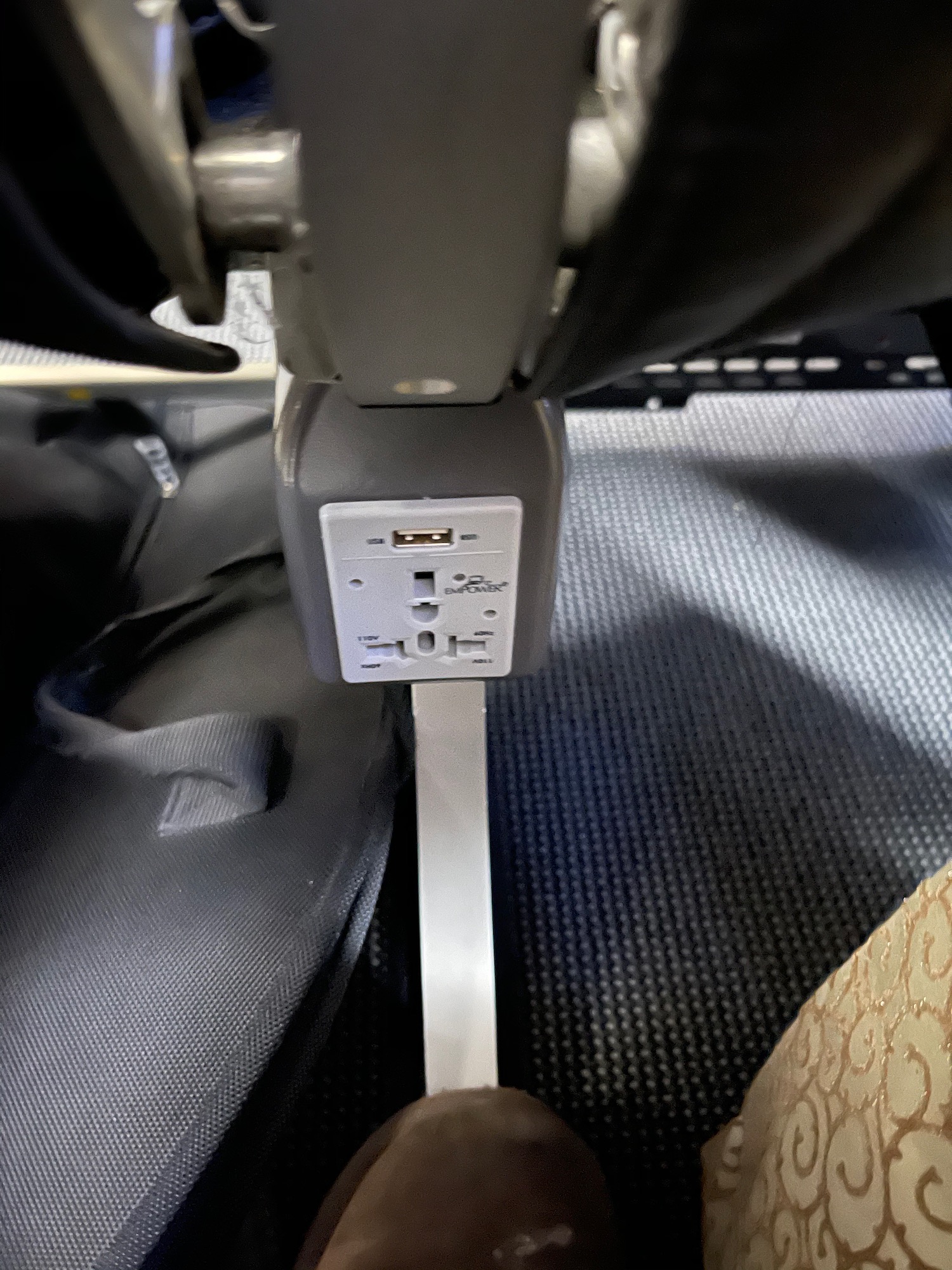 a power outlet on a car