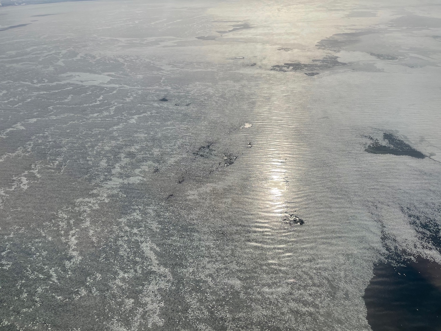 a aerial view of a body of water