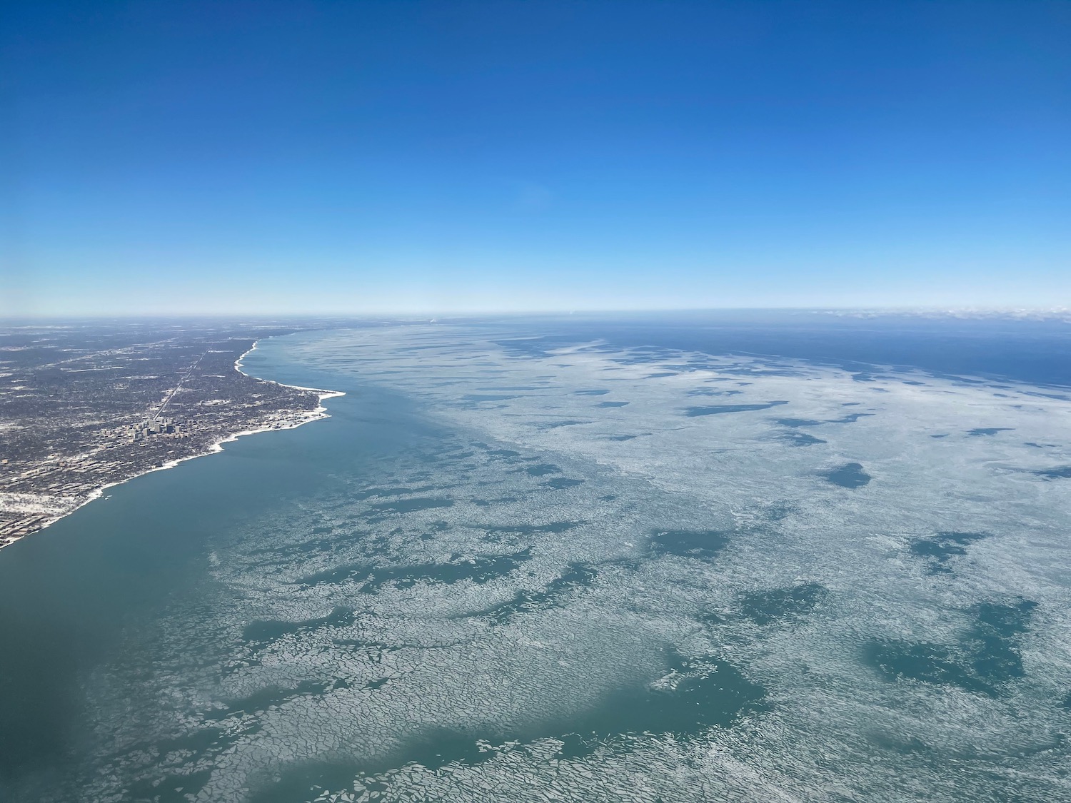 an aerial view of a body of water