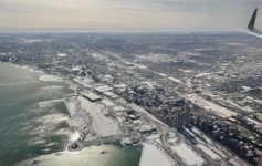 Flying Over Frozen Lake Michigan