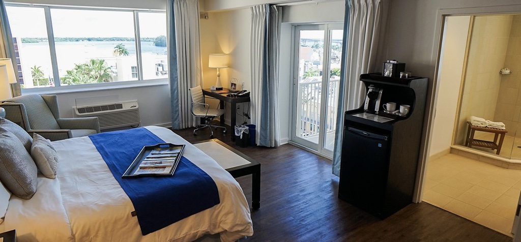 Hotel Indigo guest room with balcony access