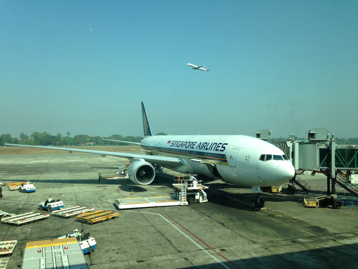 an airplane on the runway