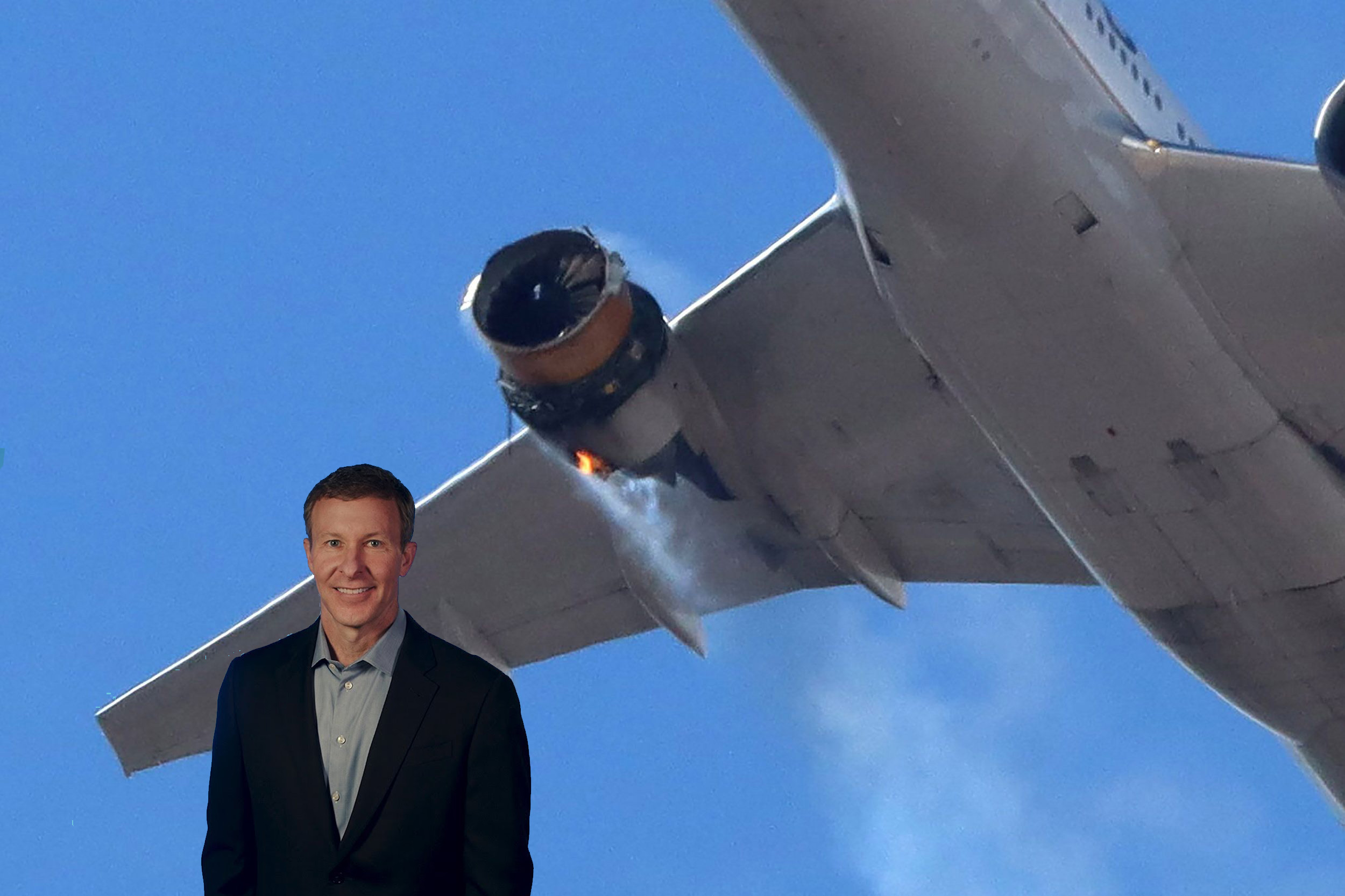 a man standing in front of an airplane