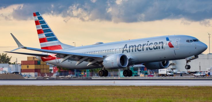 an airplane taking off from a runway