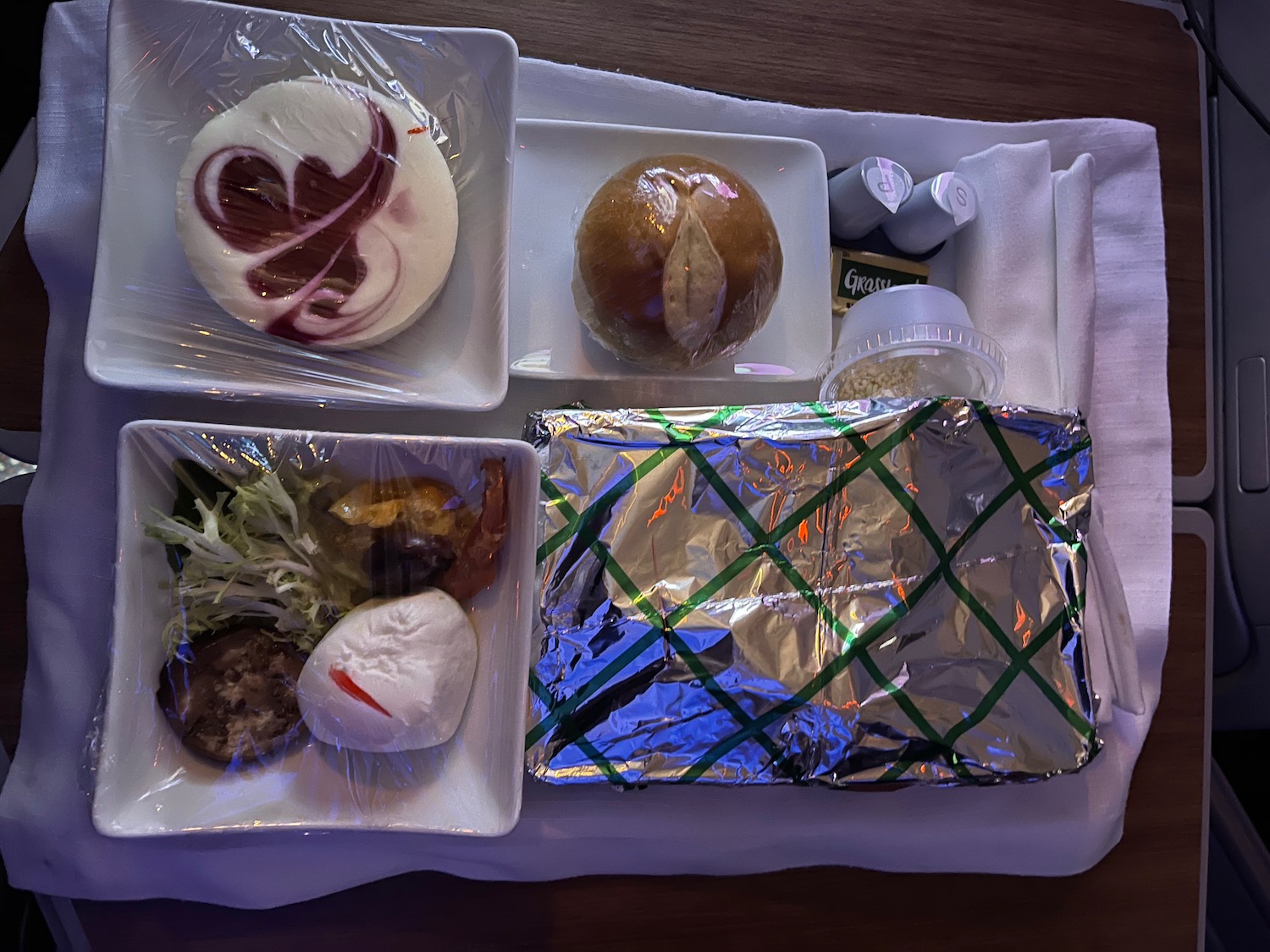 food in a tray on a table