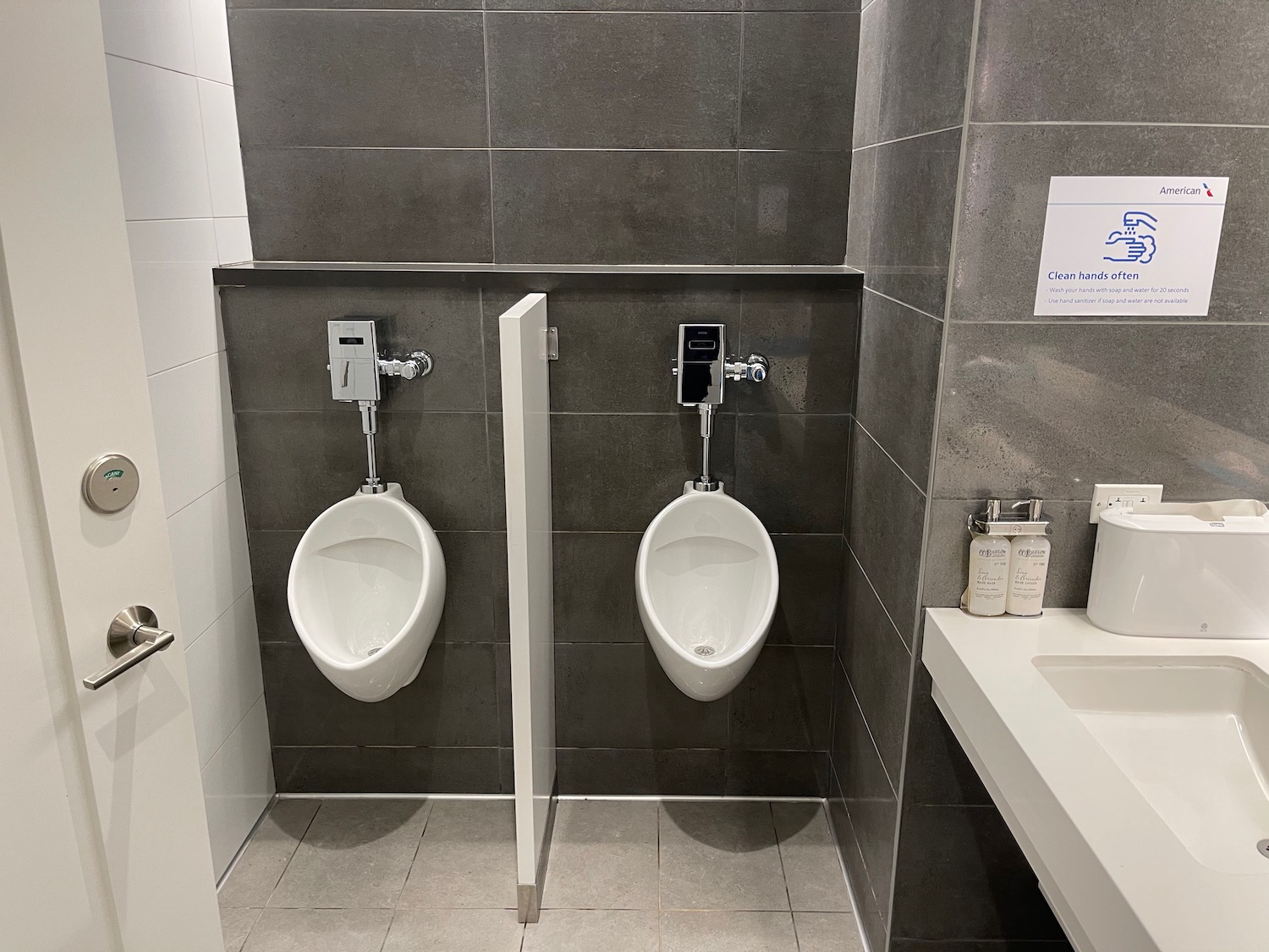 a urinals in a bathroom