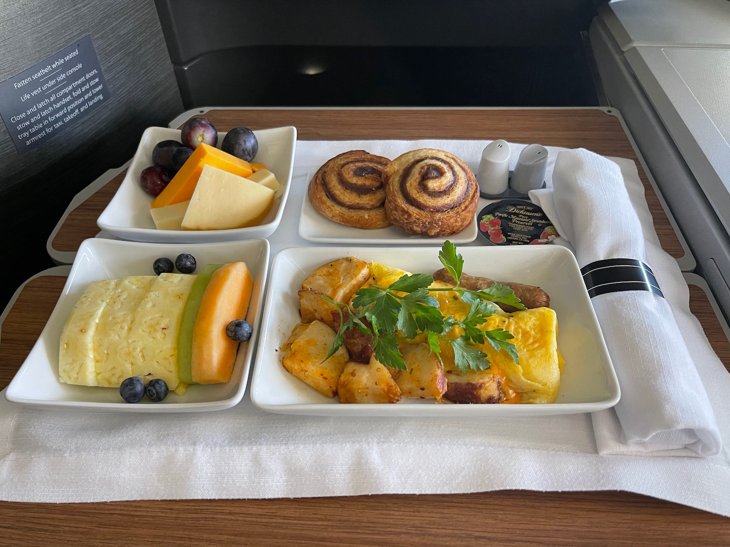 a tray of food on a table