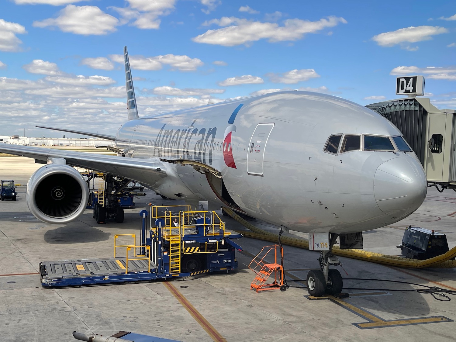 a plane parked at an airport