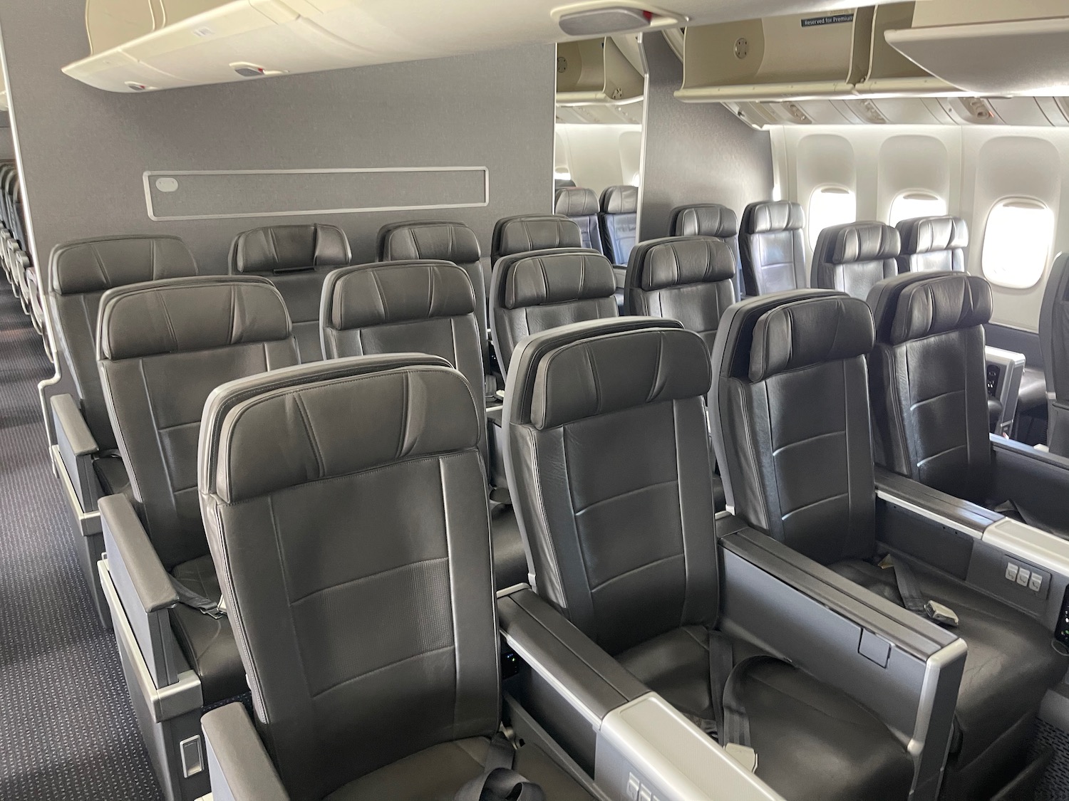 a row of seats in an airplane