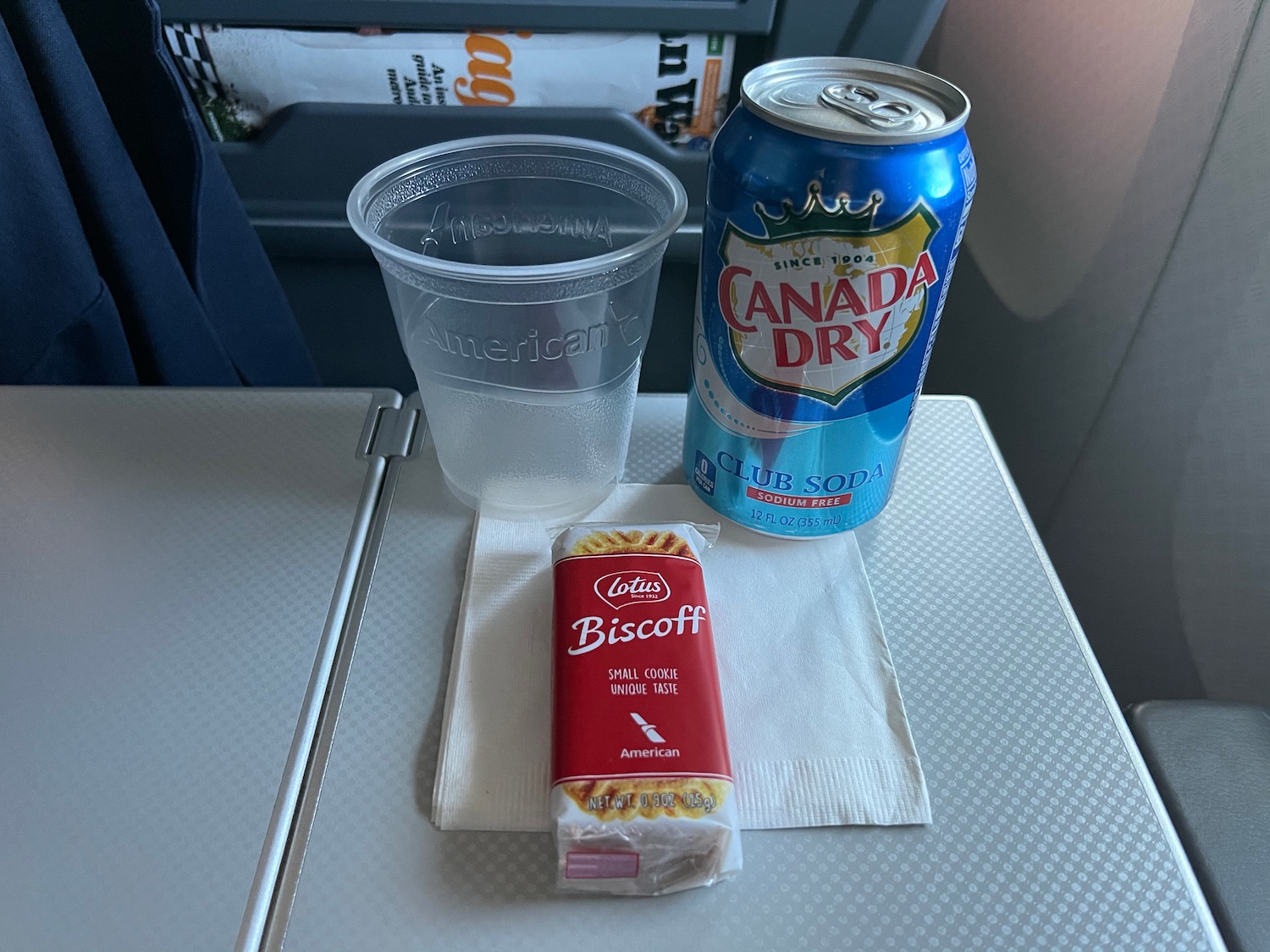 a can of soda and a plastic cup on a table