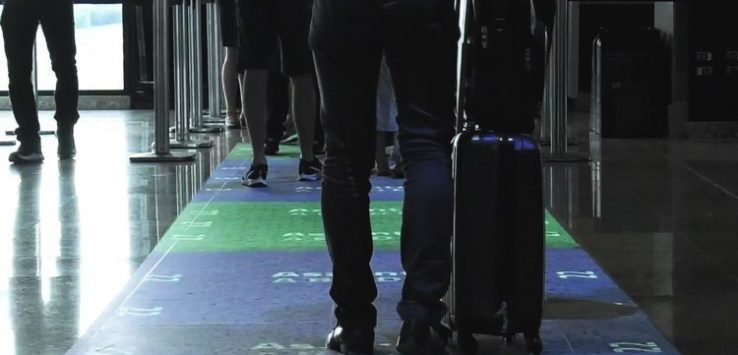 a person walking with luggage