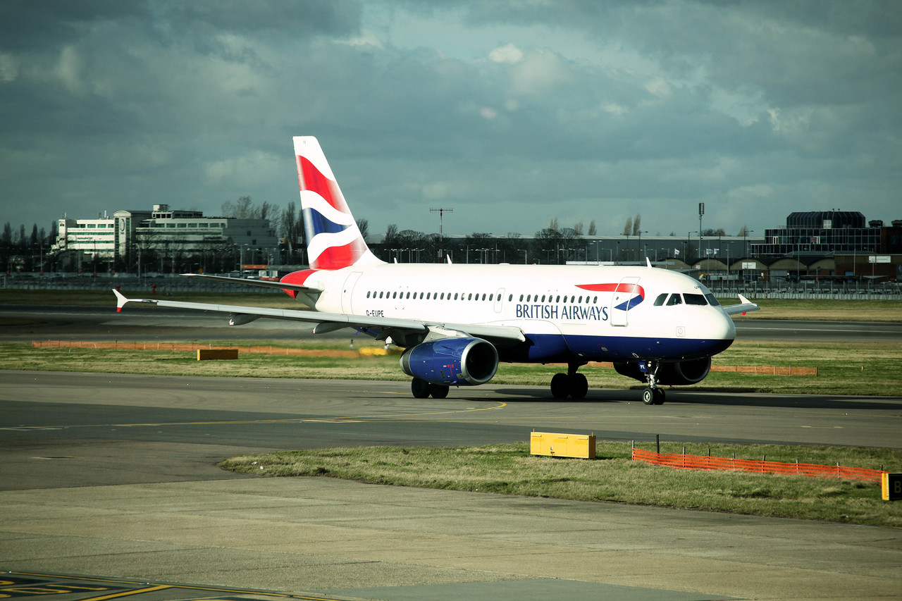 a plane on the runway