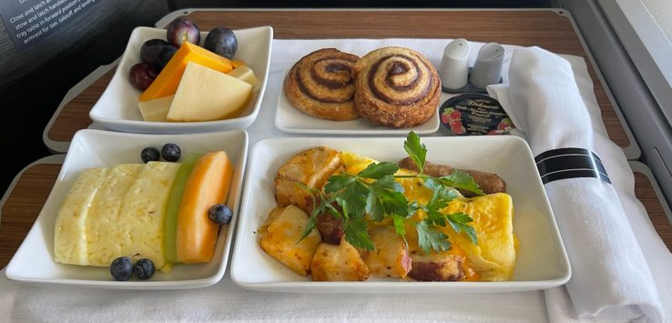 a tray of food on a table