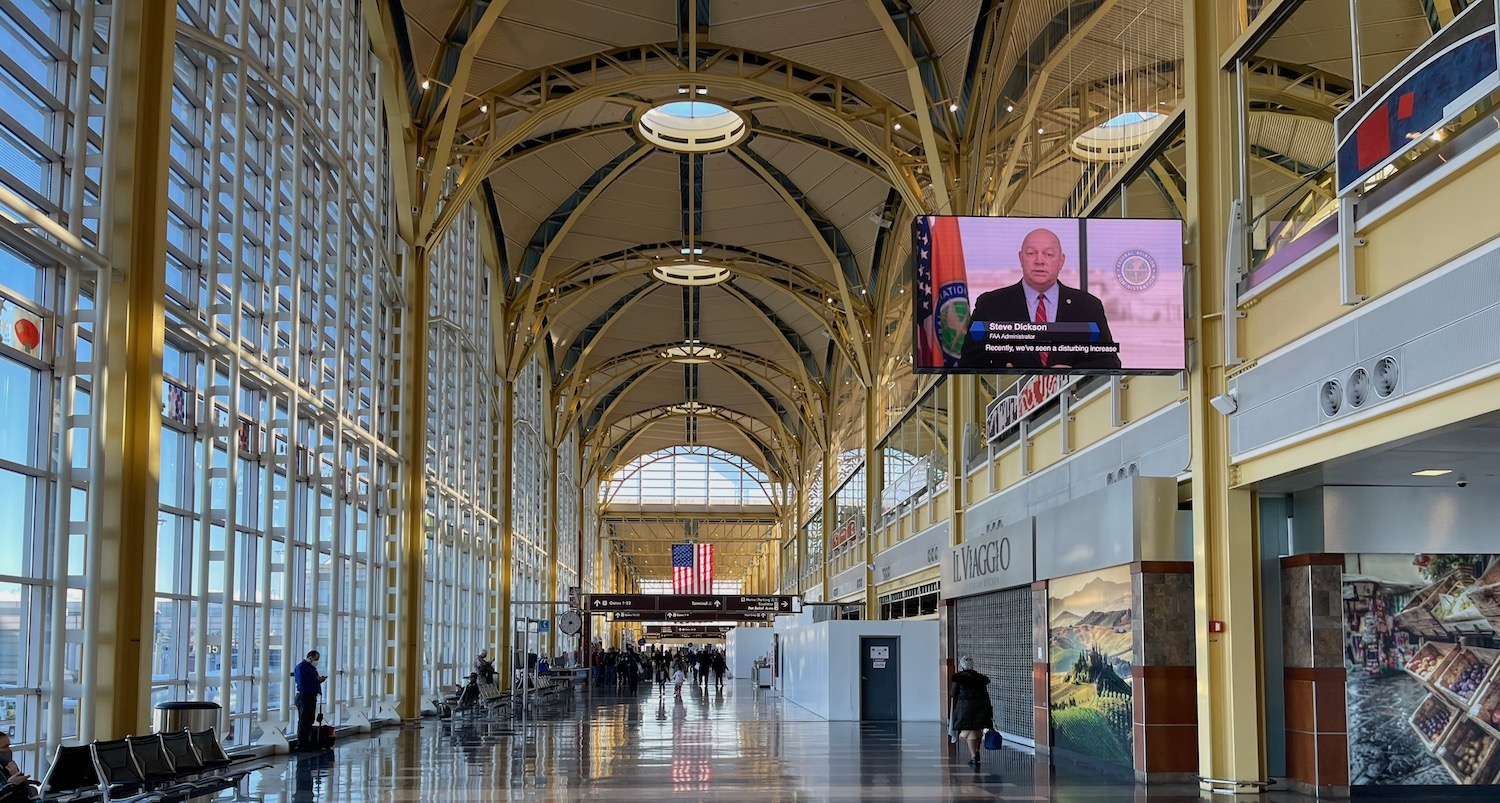 a large building with a large screen