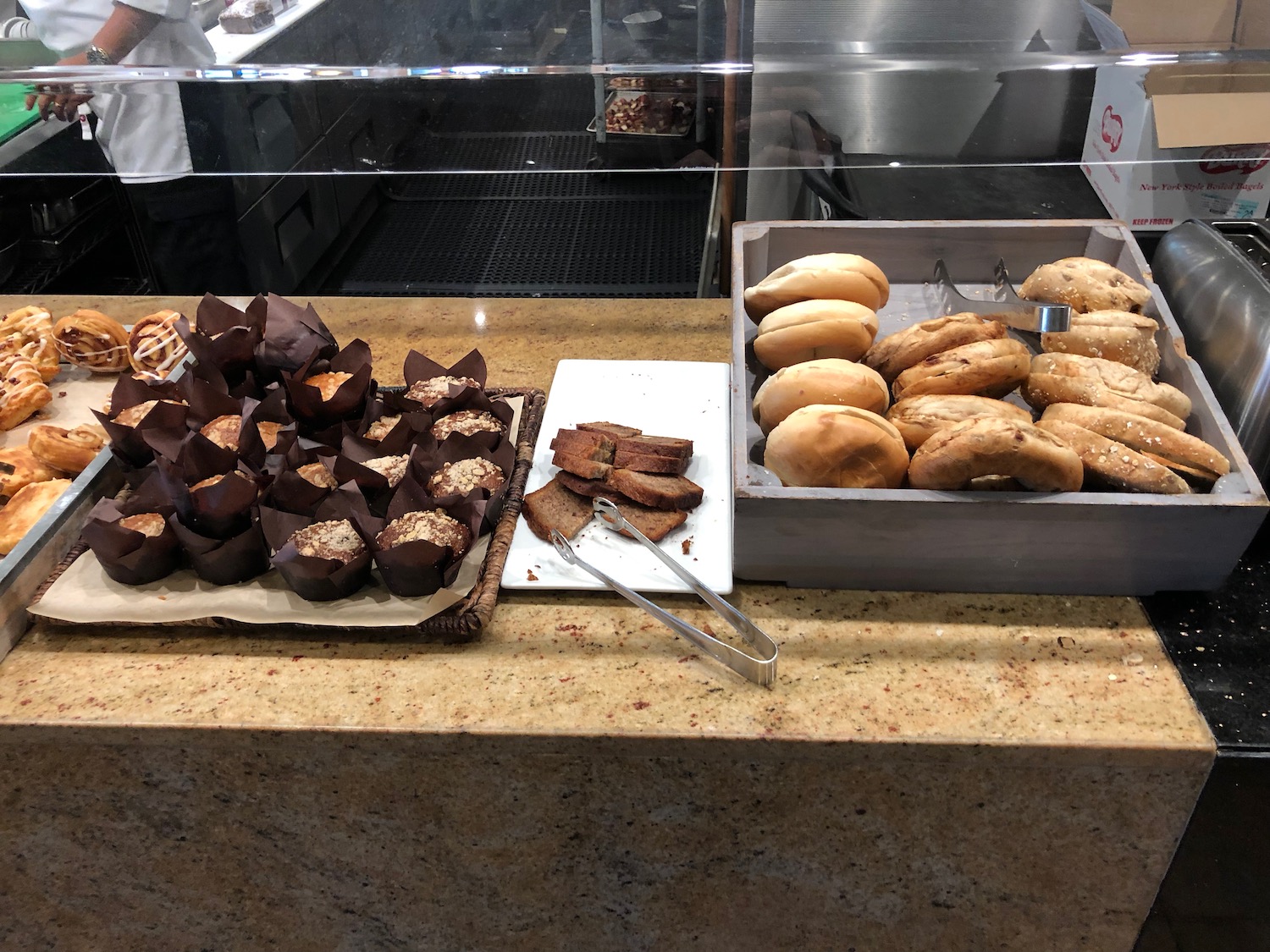 a trays of pastries and pastries on a counter