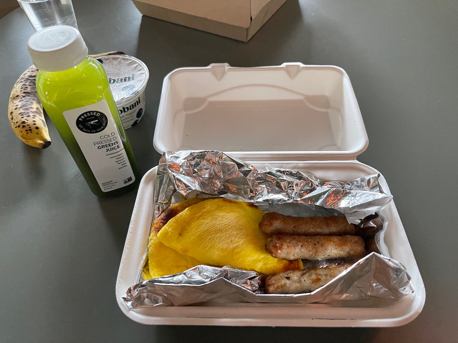 a food in a styrofoam container