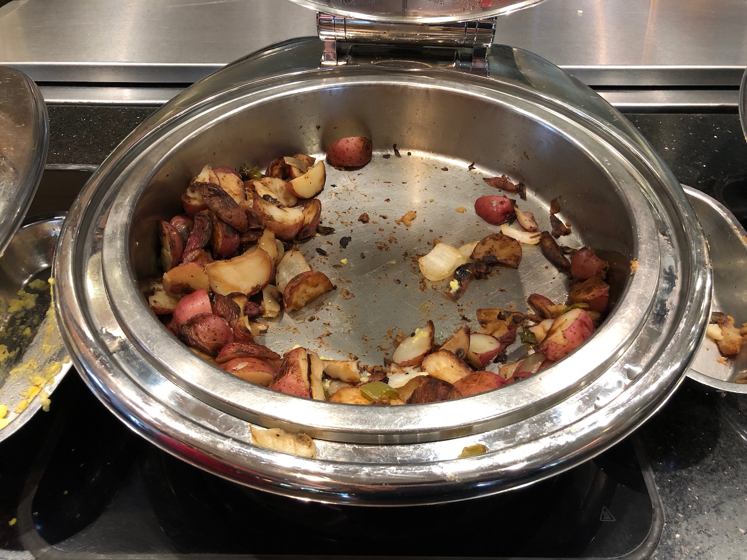 a bowl of potatoes on a stove