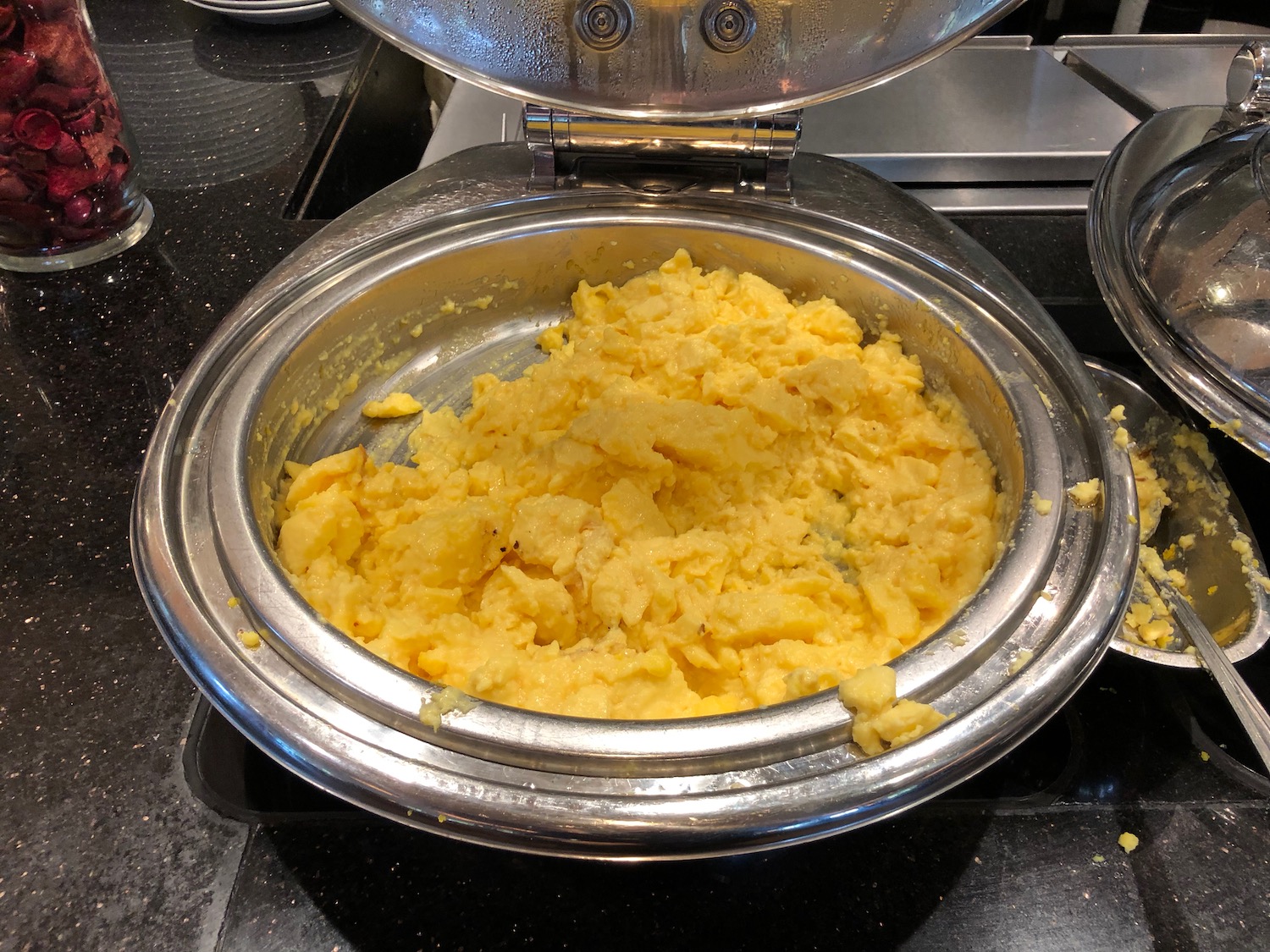 a bowl of scrambled eggs