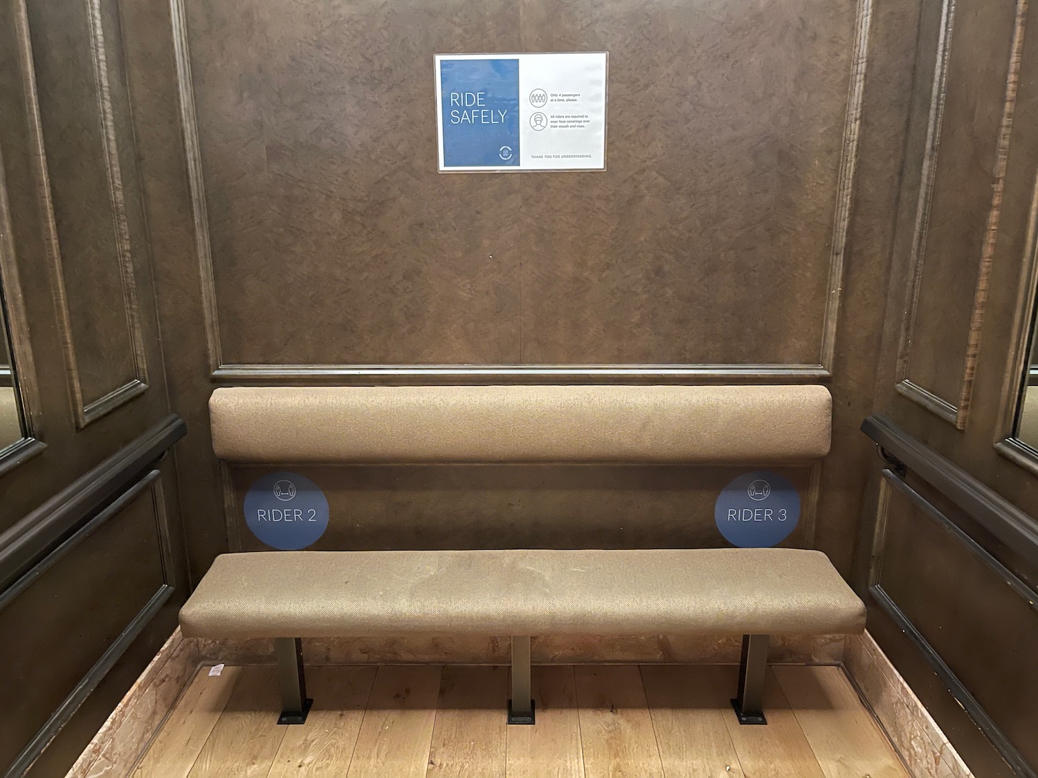 a bench in a room