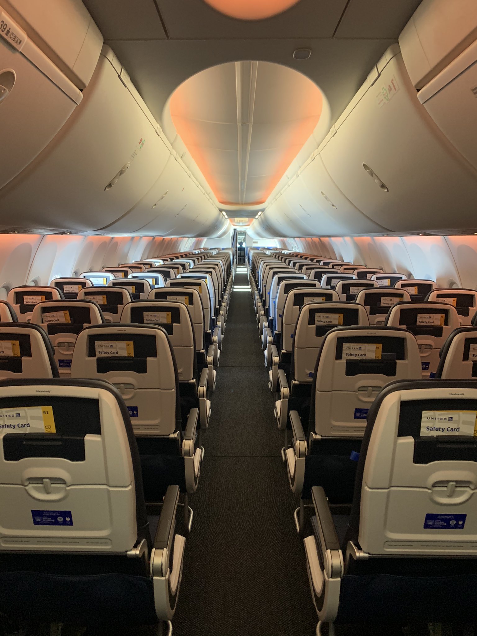 an airplane with rows of seats