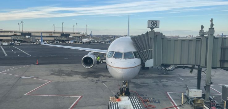 an airplane at an airport